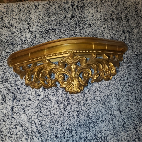 Vintage Large Ornate Gold Display Shelf